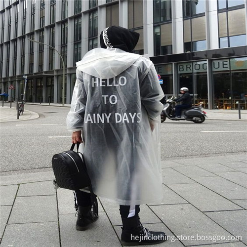 Fire resistant translucent adult pvc rainwear